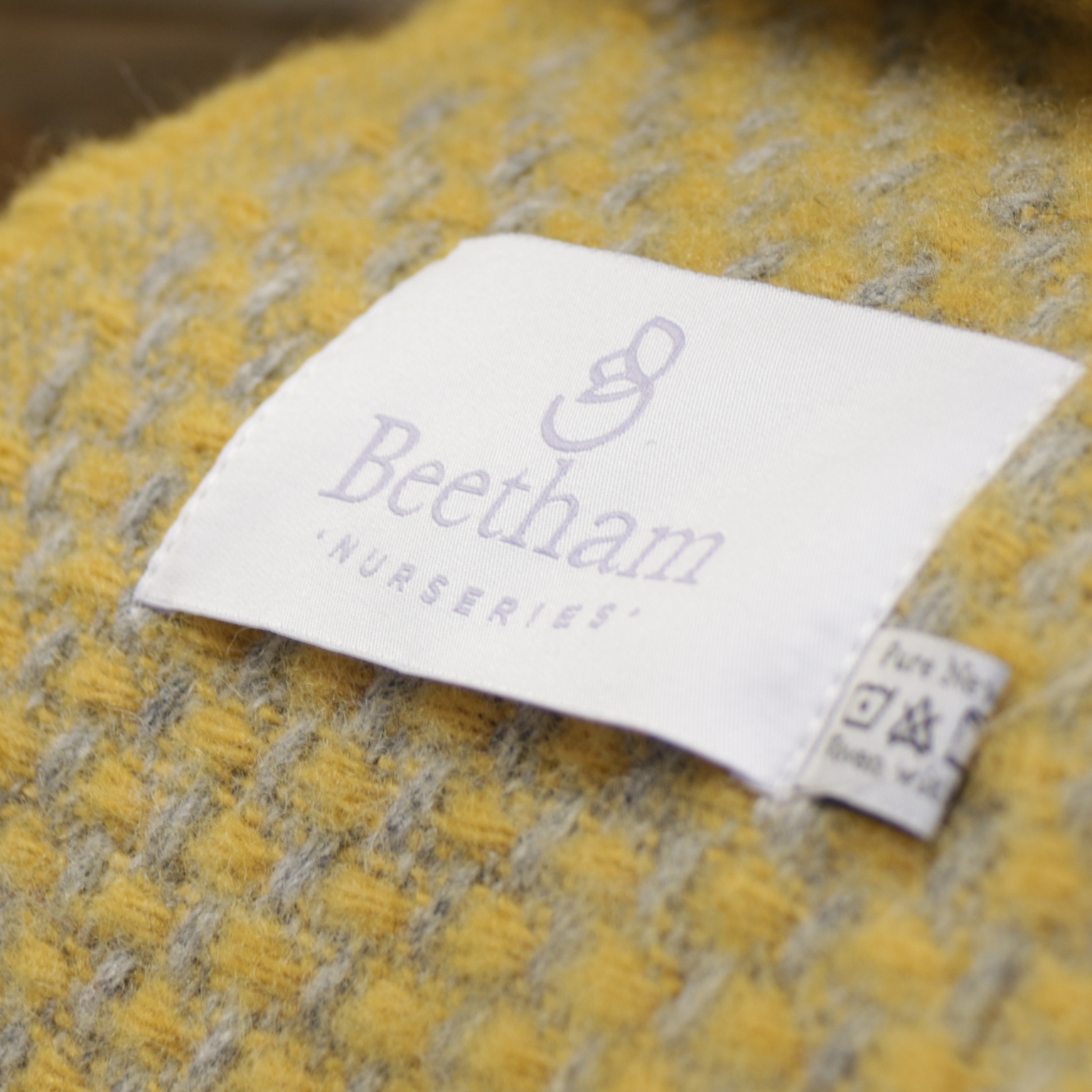 Beetham Nurseries Twill Grey & Mustard Cloth Throw - Beetham Nurseries