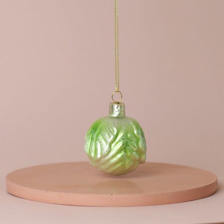 Brussel Sprout Glass Hanging Bauble