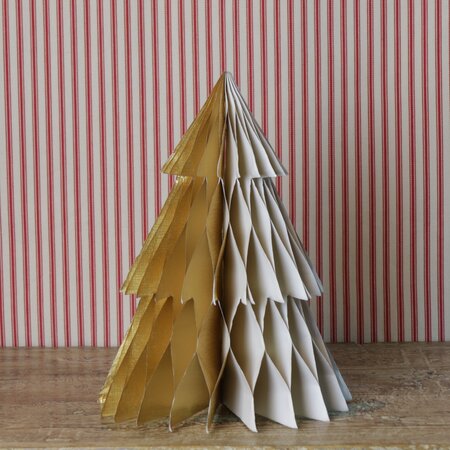 Gisela Graham Gold/White Honeycomb Paper Tree Decoration