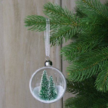 Glass Bauble with Fir Trees