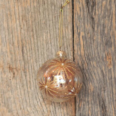 Gold Starburst Clear Hanging Bauble