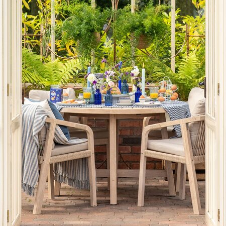 Kettler Cora Rope 4 Seater Round Table Dining Set