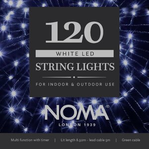 Noma 120 LED White Multifunction String Lights