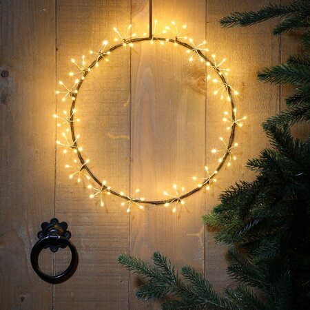 Noma 30cm Antique White Cluster Light Circular Wreath