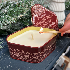 Paddywax Station Printed Tin Pomegranate Spruce