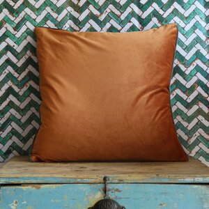 Pumpkin Mocha Velvet Feather Filled Cushion 55x55cm