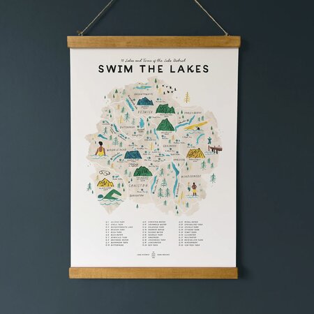 Swim the Lakes A3 Tube & Hanger by Oldfield Design Co