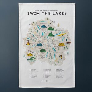 Swim The Lakes Tea Towel by Oldfield Design Co