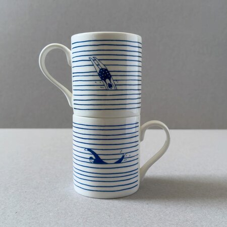 'Swimmers' Fine China Mug by Oldfield Design