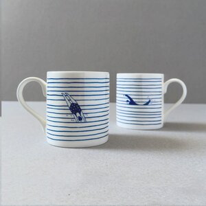 Wild Swimmers Illustrated Fine China Mug by Oldfield Design