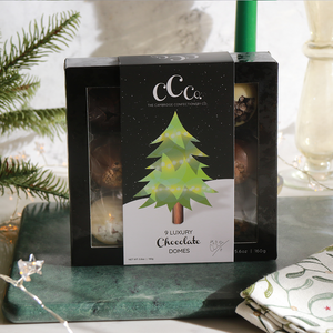 The Cambridge Confectionery 9 Luxury Solid Chocolate Domes Christmas Gift Box