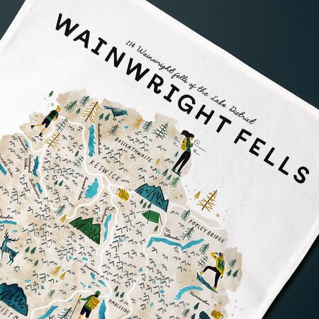 Wainwright Fells Tea Towel by Oldfield Design Co