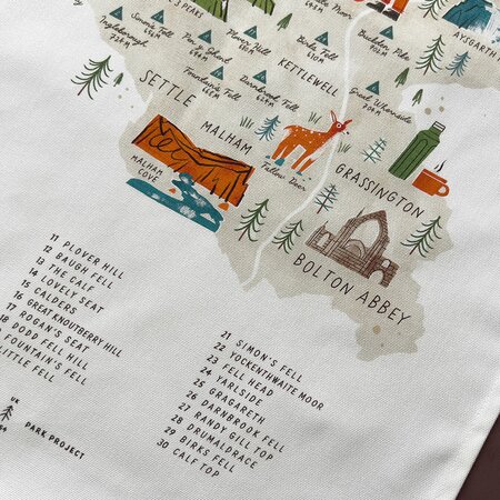 Walk The Dales Tea Towel by Oldfield Design Co