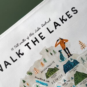 Walk The Lakes Tea Towel by Oldfield Design Co